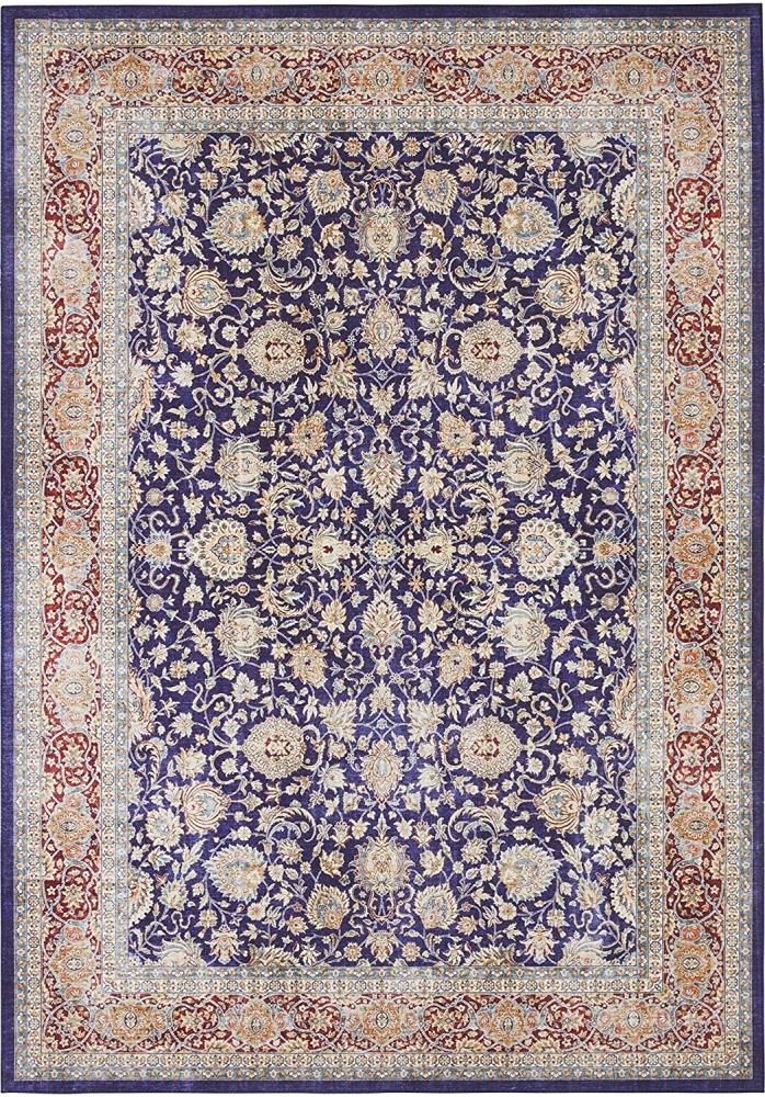 Kurzflor Teppich Keshan Maschad Navy - 160x230x0,7cm Bild 1