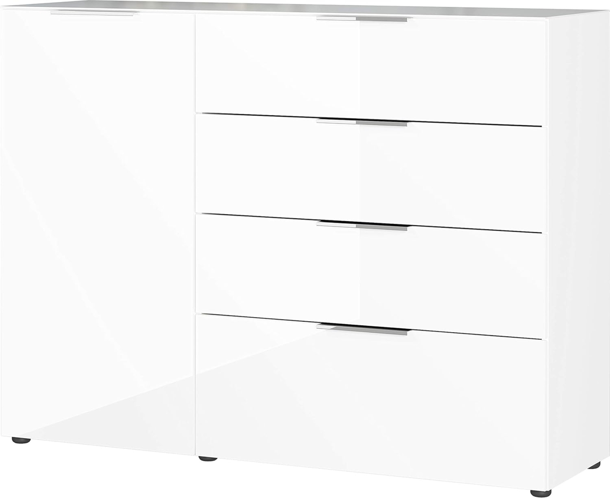 Sideboard Owingen / Oakland, Glas, Holzwerkstoff, Weiß, 134 x 102 x 42 cm Bild 1