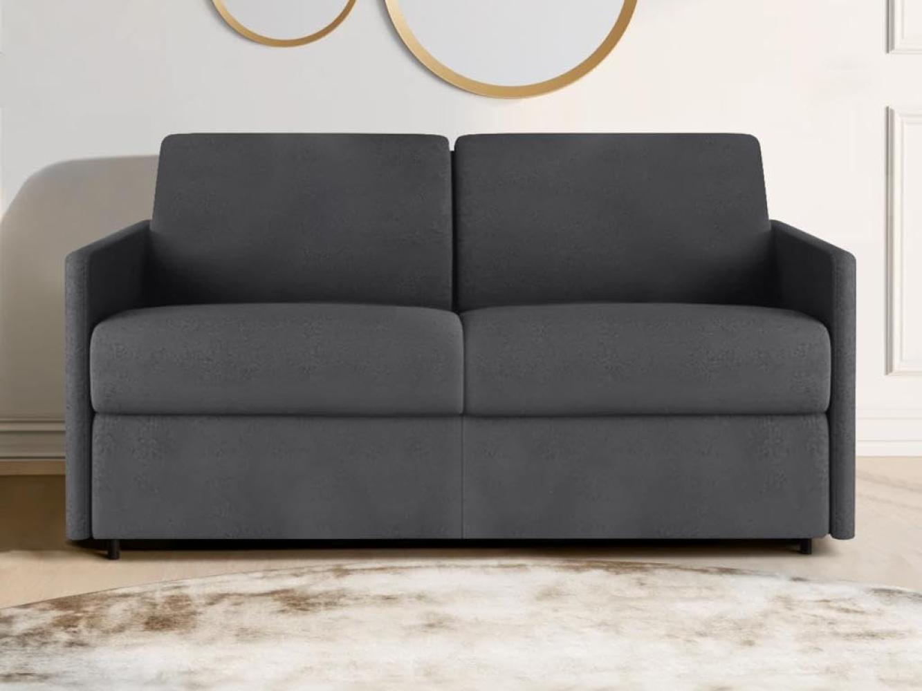 Vente-unique - Schlafsofa 2-Sitzer - Liegefläche: 120 cm - Matratzenhöhe: 14 cm - Stoff - Grau - CALIFE Bild 1