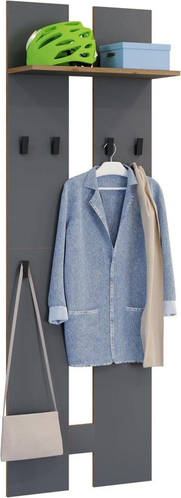 VCM Dielenmöbel Salia 920769 Anthrazit H. 170 x B. 57 x T. 20 cm Bild 1