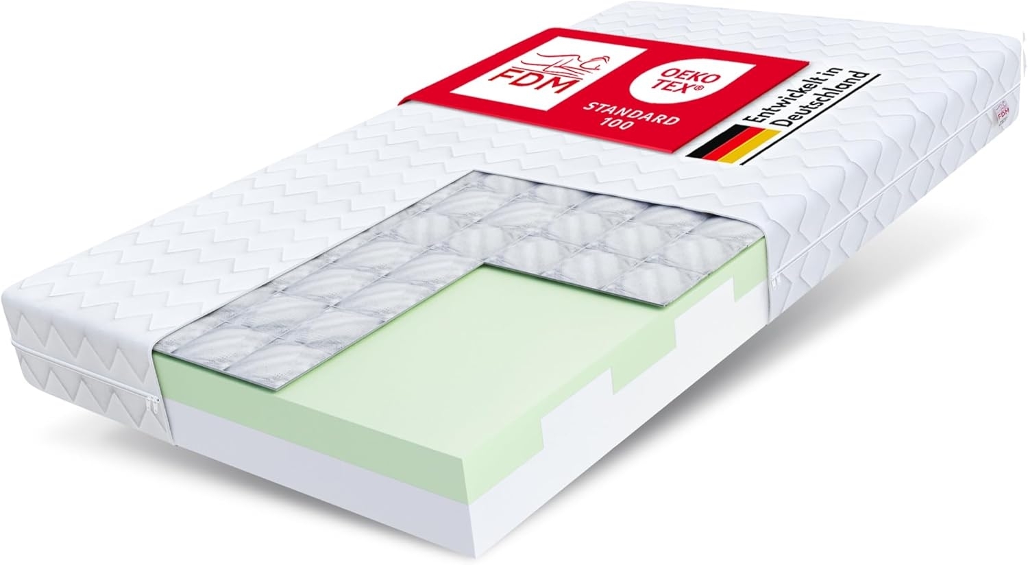 Matratze 80x200 Kaltschaum PADWA 7 Zonen HR Schaum Buchweizen Polyurethanschaum H3 16 cm Bild 1