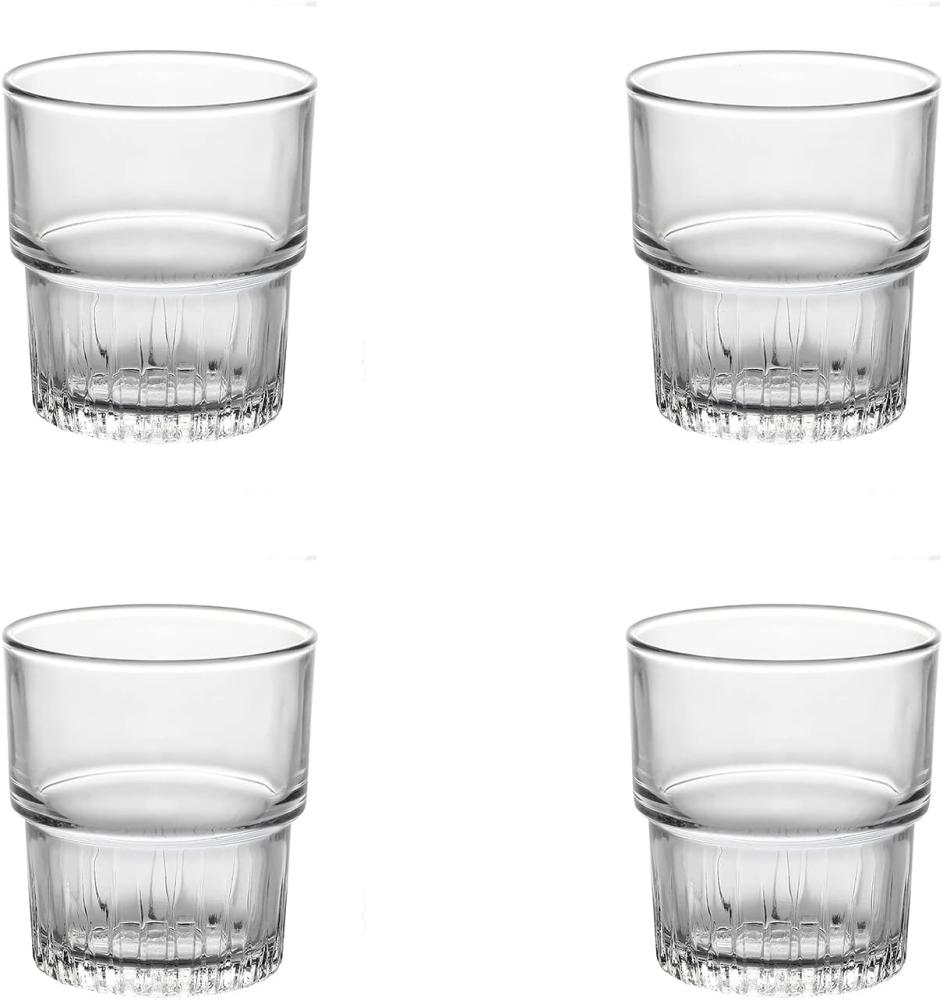 Duralex 1013AC04 Trinkgläser, stapelbar, 160 ml, Transparent, 4 Stück Bild 1