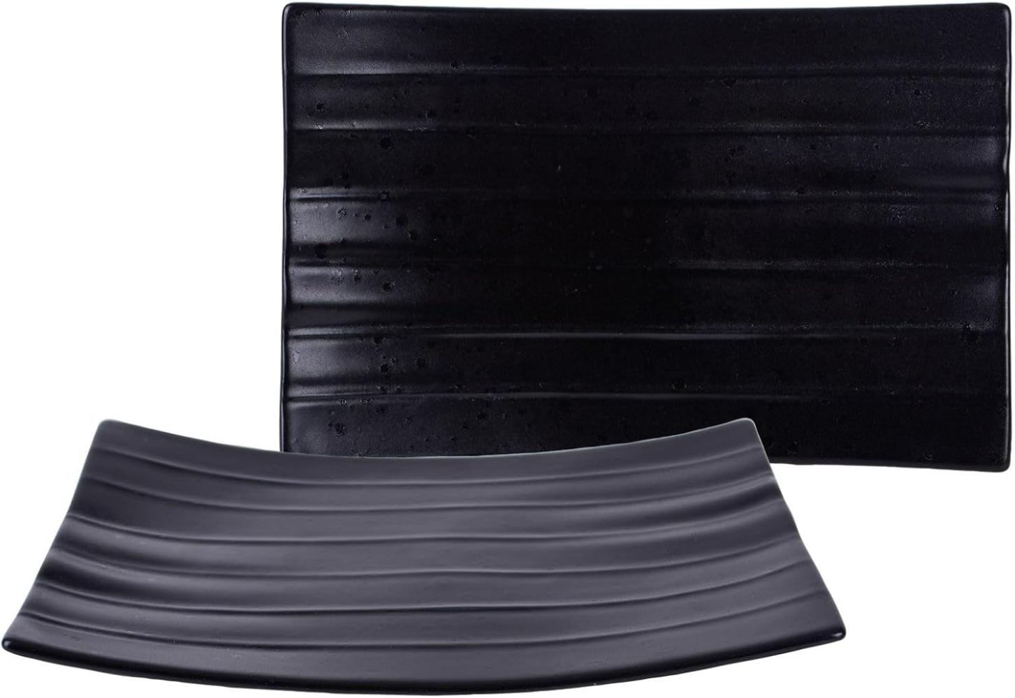 CreaTable 33961 Serviergeschirr Streat Food für 2 Personen, Steinzeug, schwarz (1 Set, 2-teilig) Bild 1