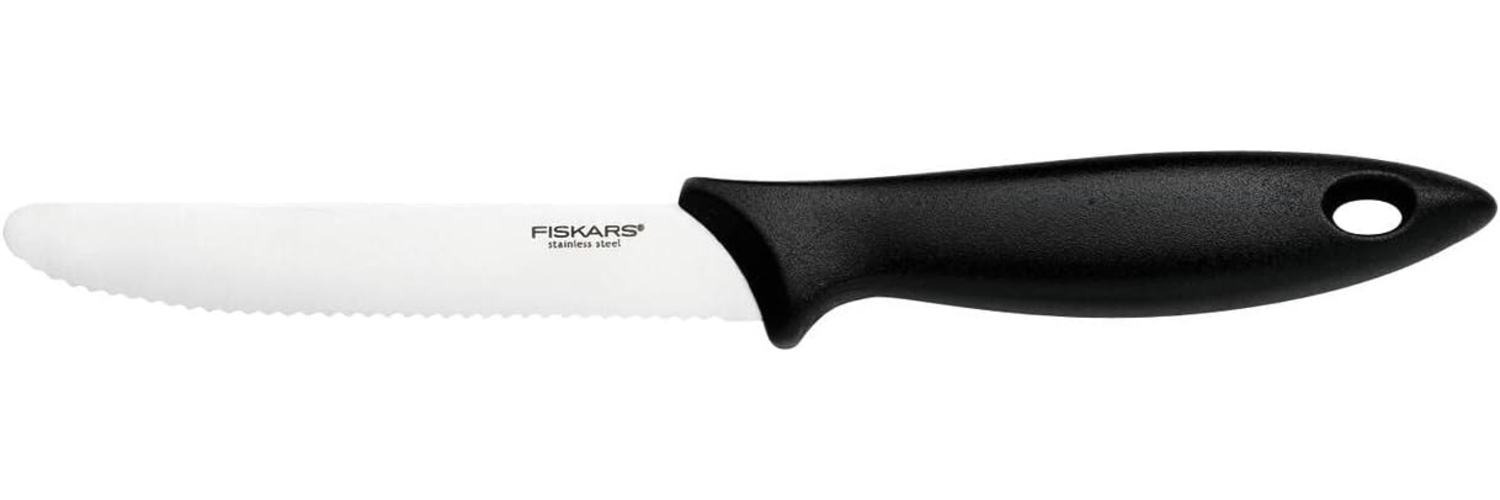Fiskars Tomatenmesser, Essential, Gesamtlänge: 23 cm, Edelstahl / PP-Kunststoff, Schwarz, 1065569 Bild 1
