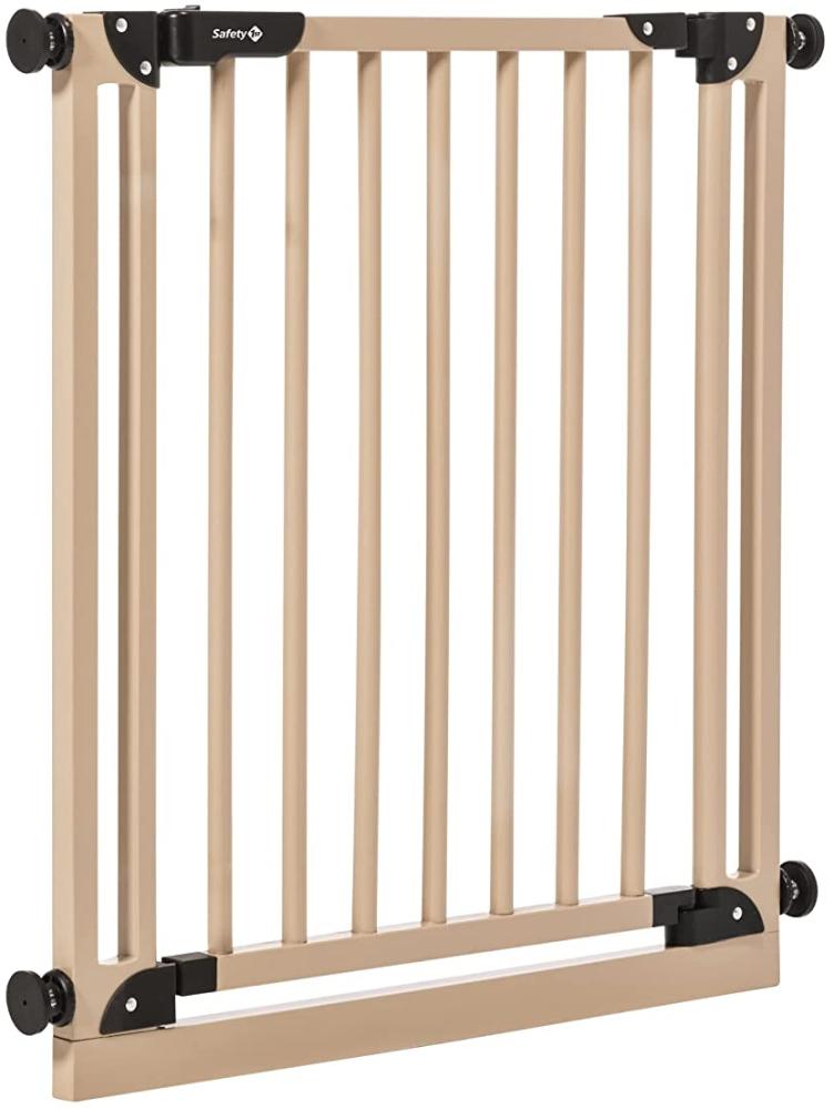 Safety 1st Essential Wooden Gate, Ausziehbares Schutzgitter, Klemmgitter für Treppen, Babygitter auch für Hunde Geeignet, 6 Monate - 2 Jahre Bild 1