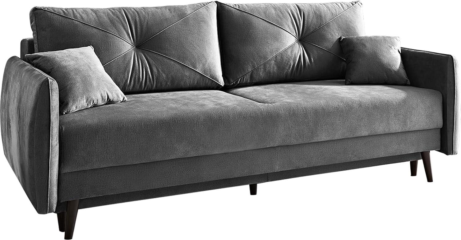 Schlafsofa Piera Velour Graphit 215x100 cm Bild 1