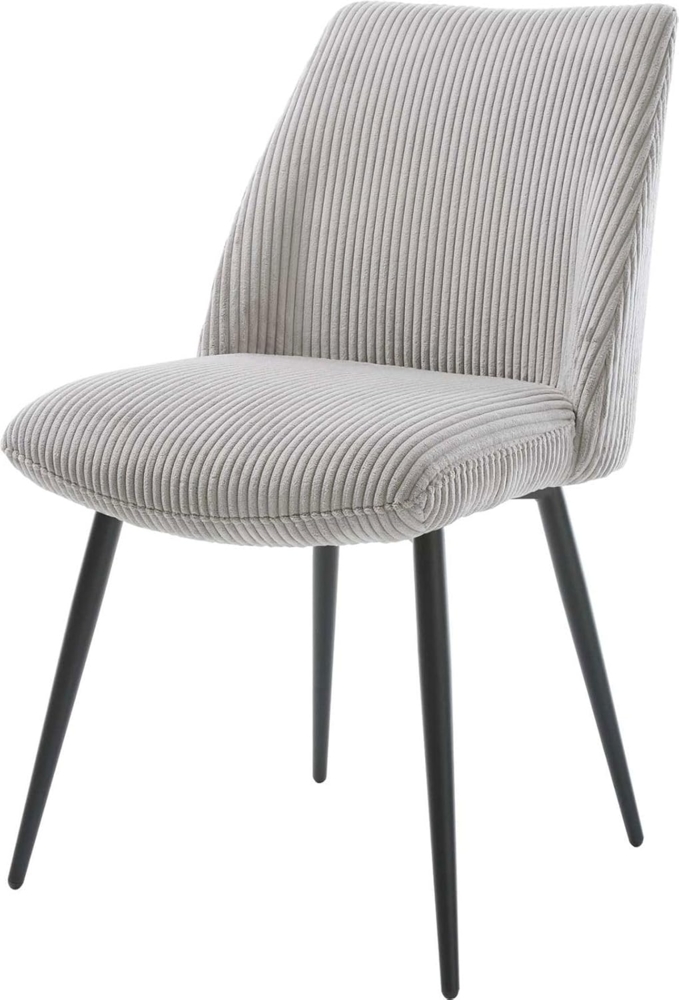 Esszimmerstuhl Elso-Flex Cord Silbergrau 4-Fuß konisch Schwarz Taschenfederkern Bild 1