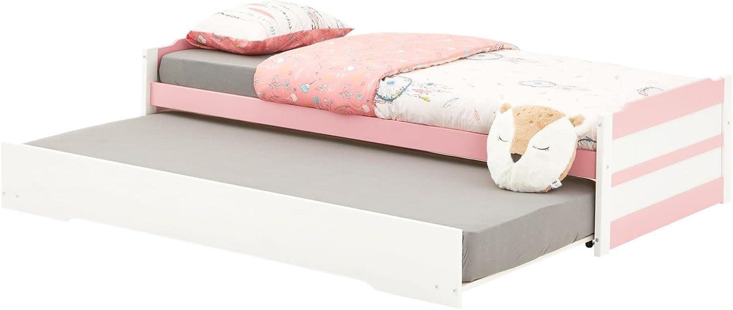 IDIMEX Funktionsbett LORENA, Tandembett Schubladenbett Bett Jugendbett Kinderbett 190x90 cm weiß Bild 1