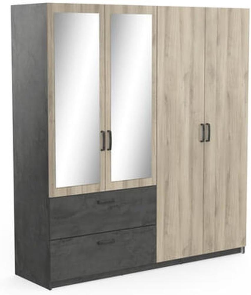 Kleiderschrank >Ready2< in Eiche aus Holzwerkstoff - 178x192x51cm (BxHxT) Bild 1