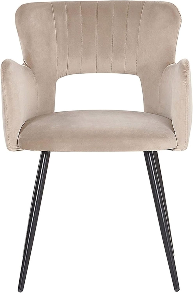 Esszimmerstuhl 2er Set SANILAC Samtstoff Taupe Bild 1