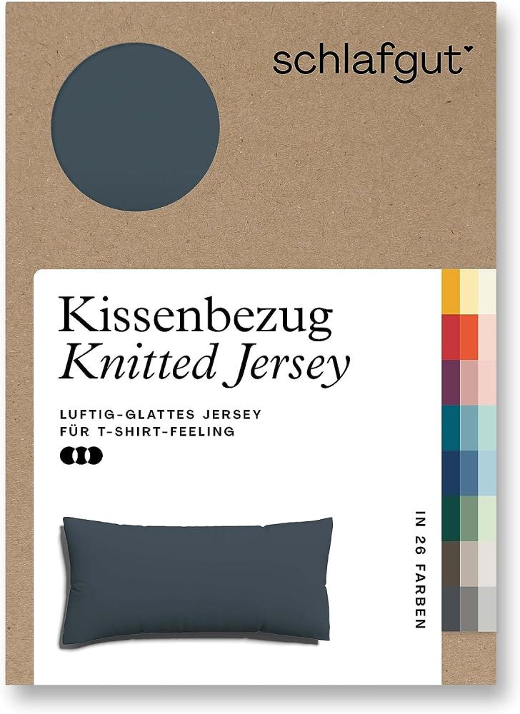 Schlafgut Kissenbezug Knitted Jersey aus Bio-Baumwolle mit Elasthan, bügelfrei, (1 Stück), besonders fein gestrickt, Kissenhülle mit farbigem Reißverschluss Bild 1