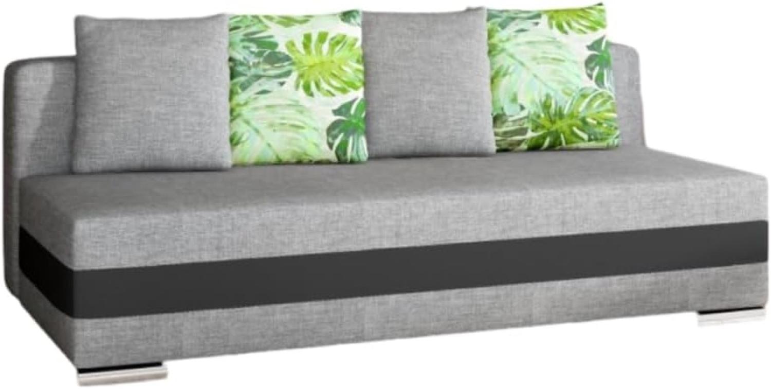 Designer Sofa Carina mit Schlaffunktion und Stauraum Grau/Schwarz Bild 1