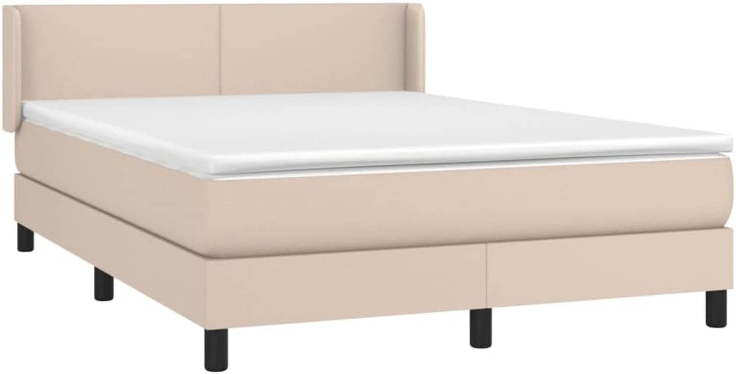 vidaXL Boxspringbett Matratze Cappuccino-Braun 140x200cm Kunstleder 3130666 Bild 1