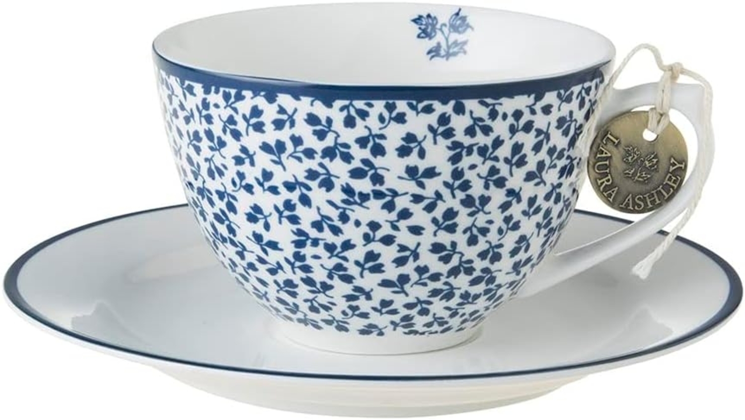 LAURA ASHLEY Tasse Cappuccino Tasse und Untertasse Blueprint Floris (2-teilig) Bild 1