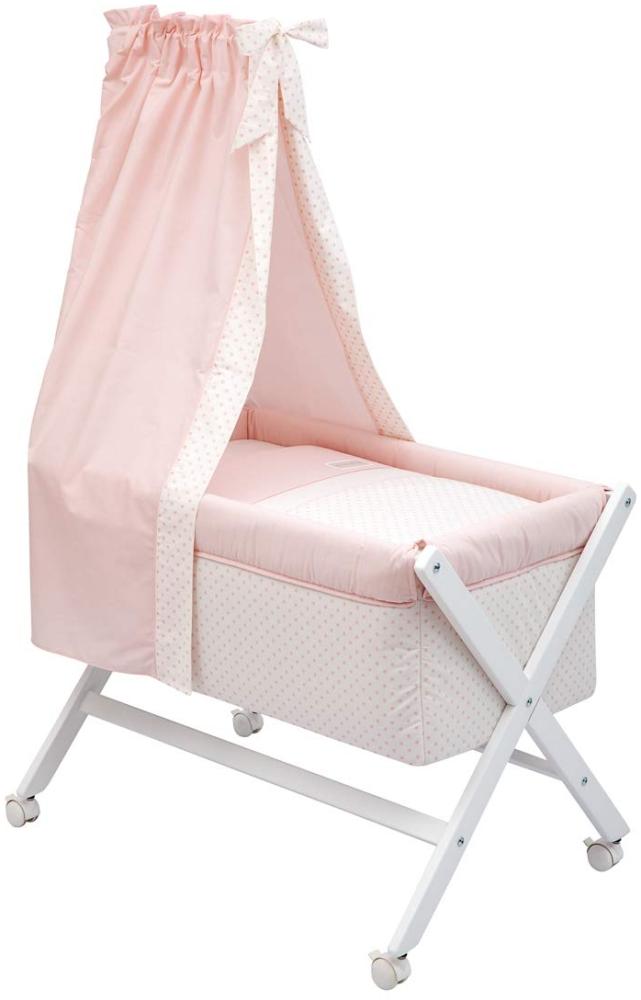 Cambrass Wiege inkl. Himmel Kollektion Star, 55 x 87 x 74 cm, rosa Bild 1