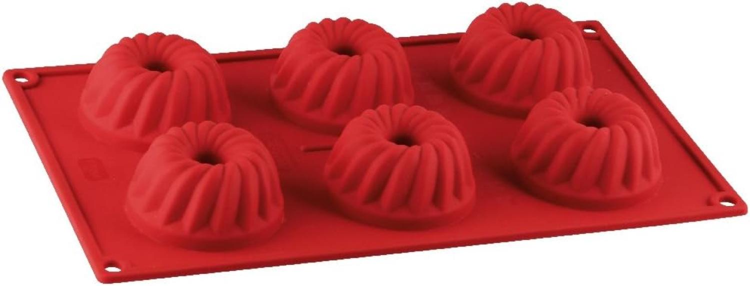 Dr. Oetker - Silikon 6er Mini Gugelhupfform Flexxibel Rot 1270 Muffin Back Form Bild 1