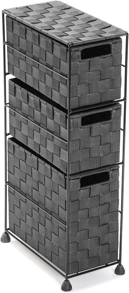 Versa Mannheim Möbel für das Bad, Schubladeneinheit mit 3 Schubladen zum Organisieren, Moderne und unterhaltsame Aufbewahrung, Maßnahmen (H x L x B) 57 x 28 x 15,5 cm, Nylon, Farbe: Hellgrau Bild 1