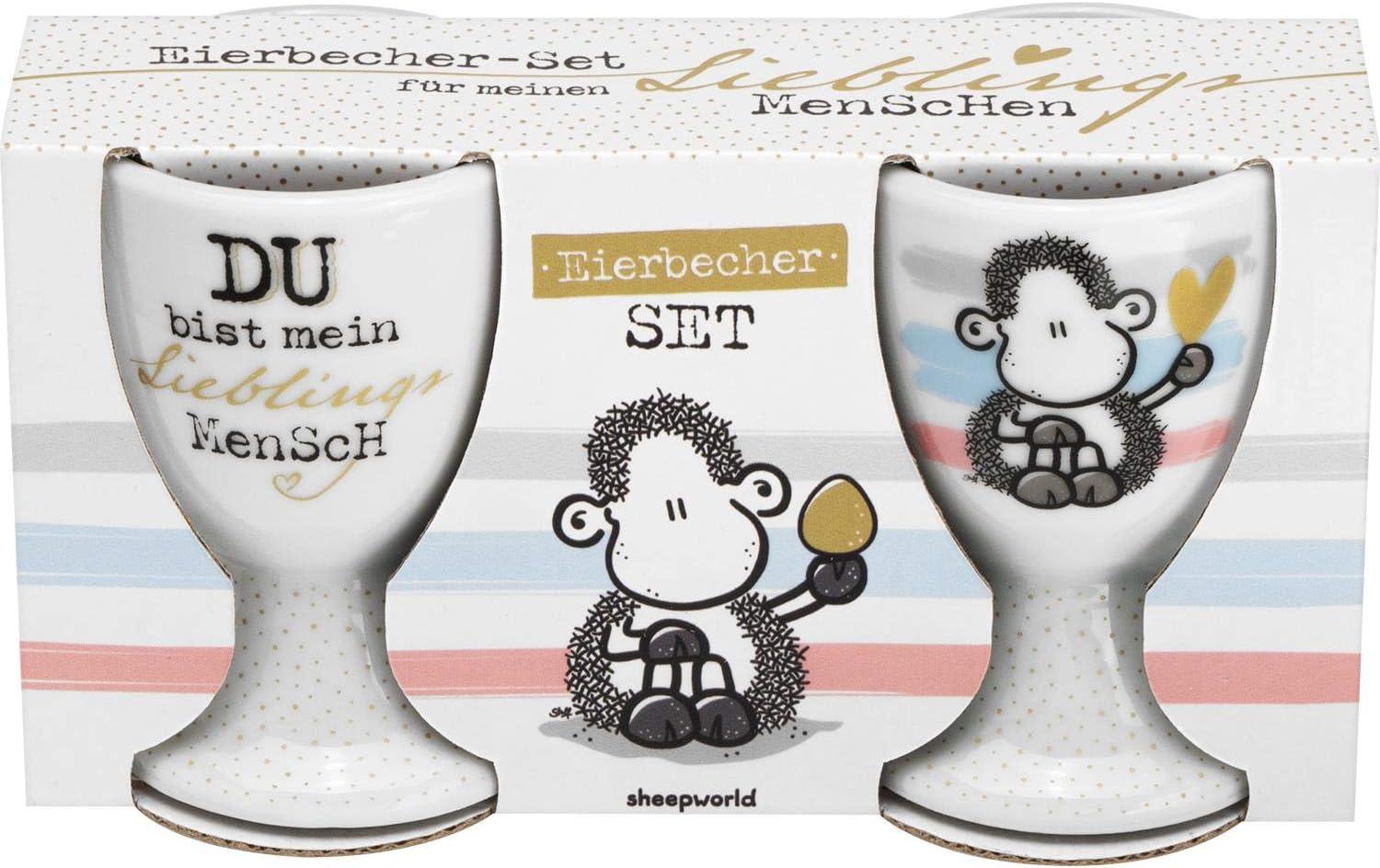 Sheepworld Eierbecher Eierbecher Set Porzellan sheepworld DU bist mein Lieblingsmensch 46945 Bild 1