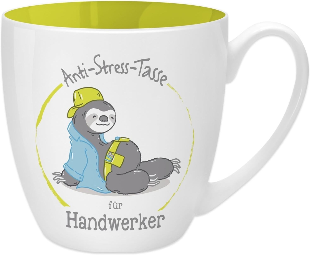 GRUSS & CO Anti-Stress-Tasse Motiv "Handwerker" | Tasse mit Spruch, 45 cl, New Bone China | Geschenktasse | 45490 Bild 1