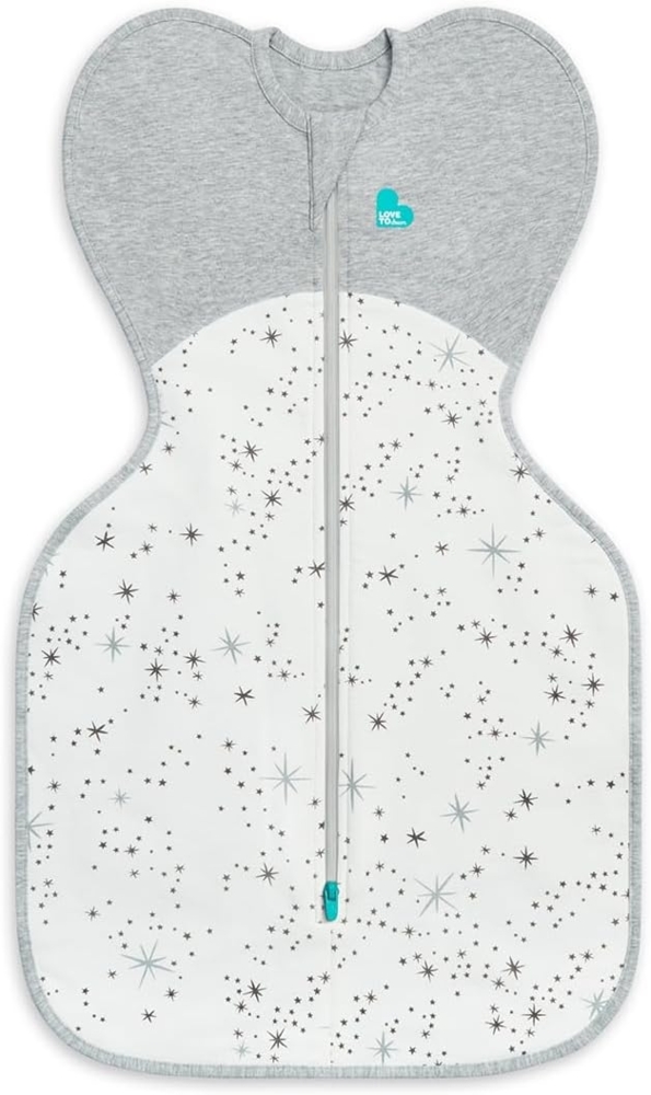 Love To Dream Pucksack, Baby Erstausstattung Neugeboren (2,2-3,8kg), ideal für milde Temperaturen 18-24°C, Arme hoch Position, zweiweg-Reißverschluss für einfaches Windelwechseln, Schlafsack Weiß Bild 1