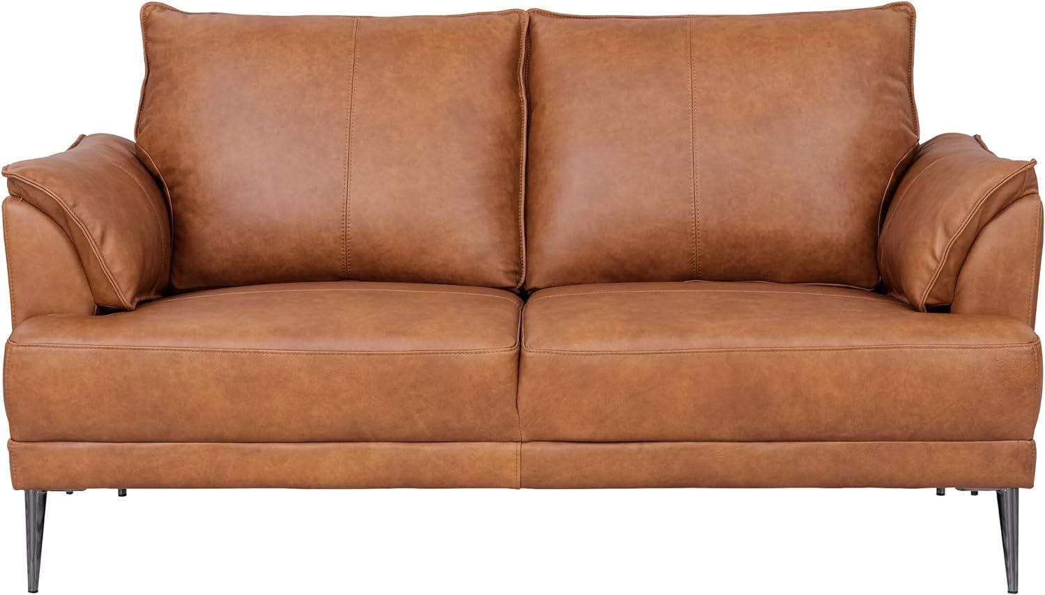 Soul 2-Sitzer Ledersofa - Echtleder Cognac Braun Bild 1
