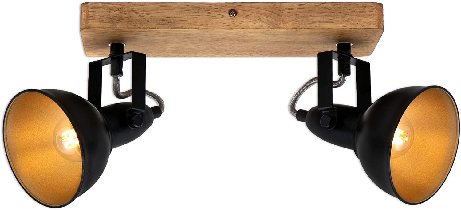 Briloner 2er Spot Barnim schwarz-gold 28x11 cm E14 Bild 1