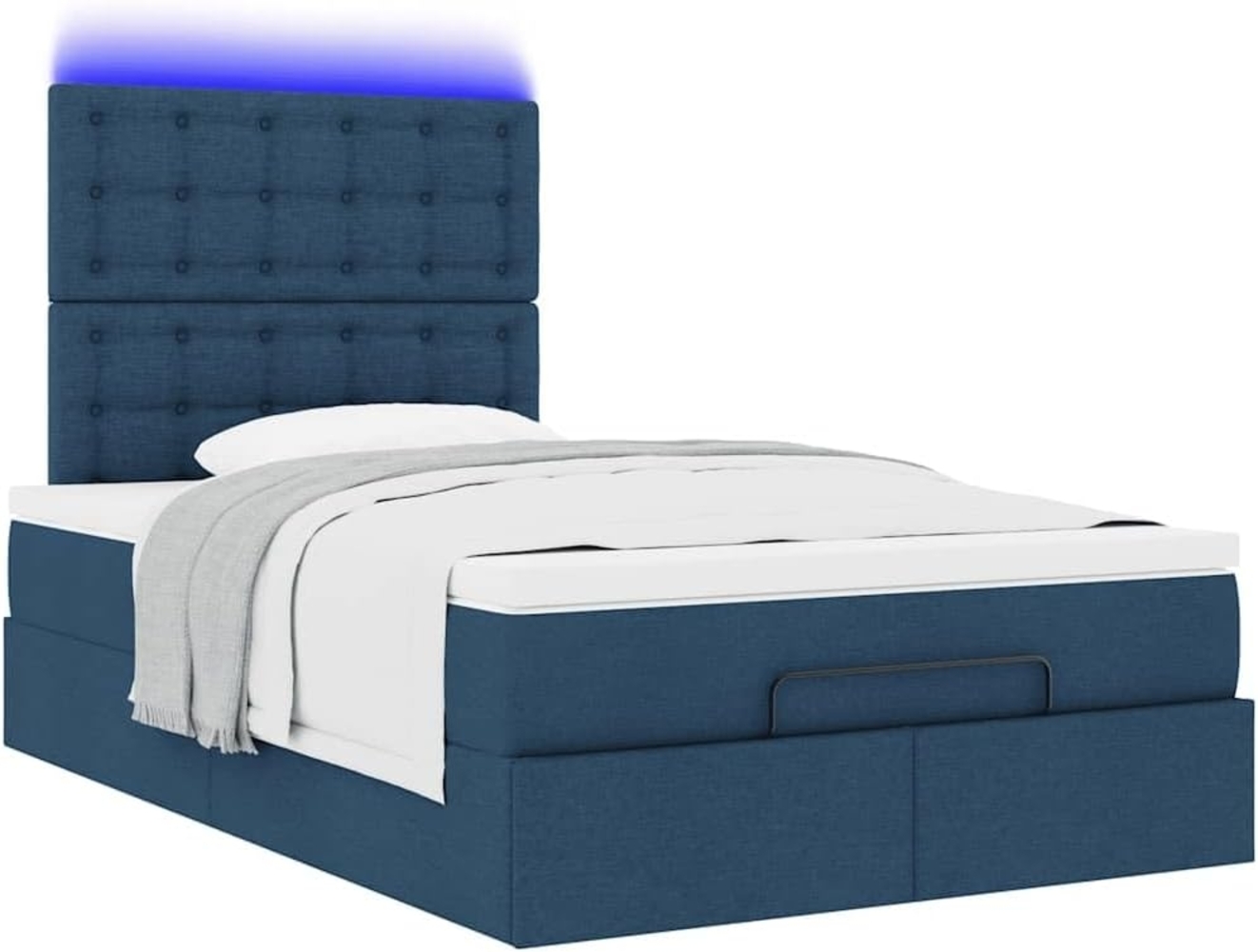 Ottoman-Bett mit Matratze Blau 120x200 cm Stoff 3314168 Bild 1