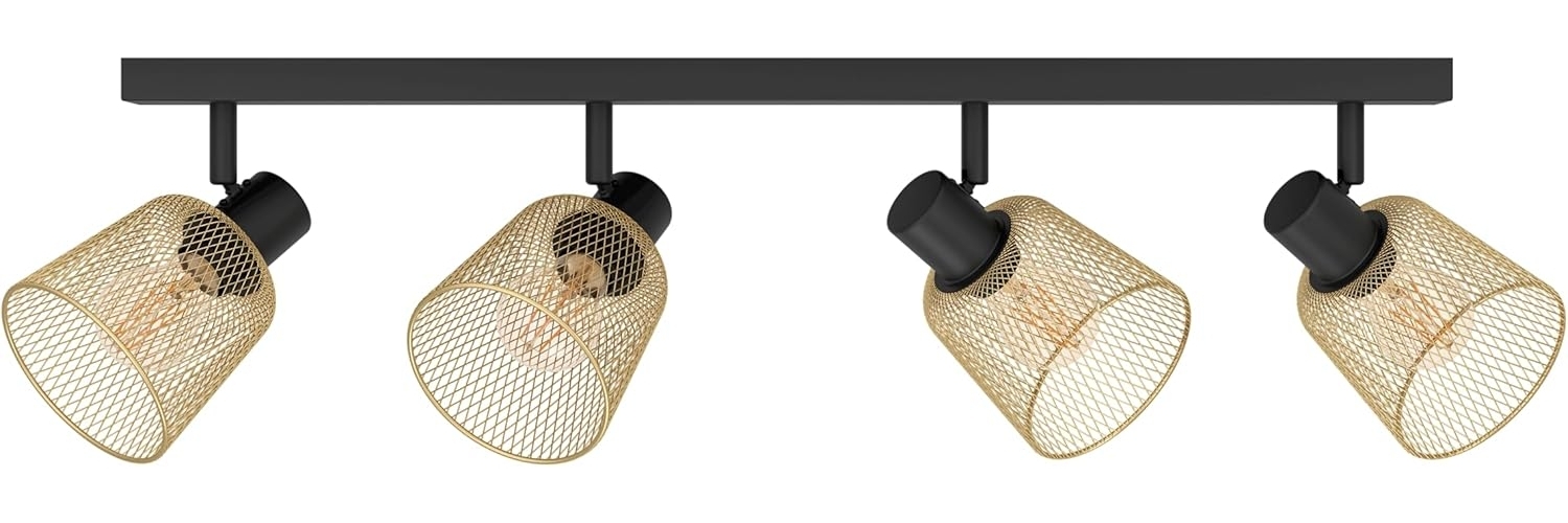 Eglo 900695 Spotleuchte COSLADA Stahl schwarz E27 4X40W L:79cm B:8cm H:17cm dimmbar Bild 1