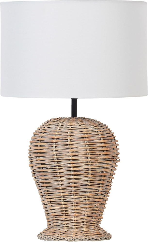 Tischleuchte FURELOS Rattan Heller Holzfarbton Bild 1