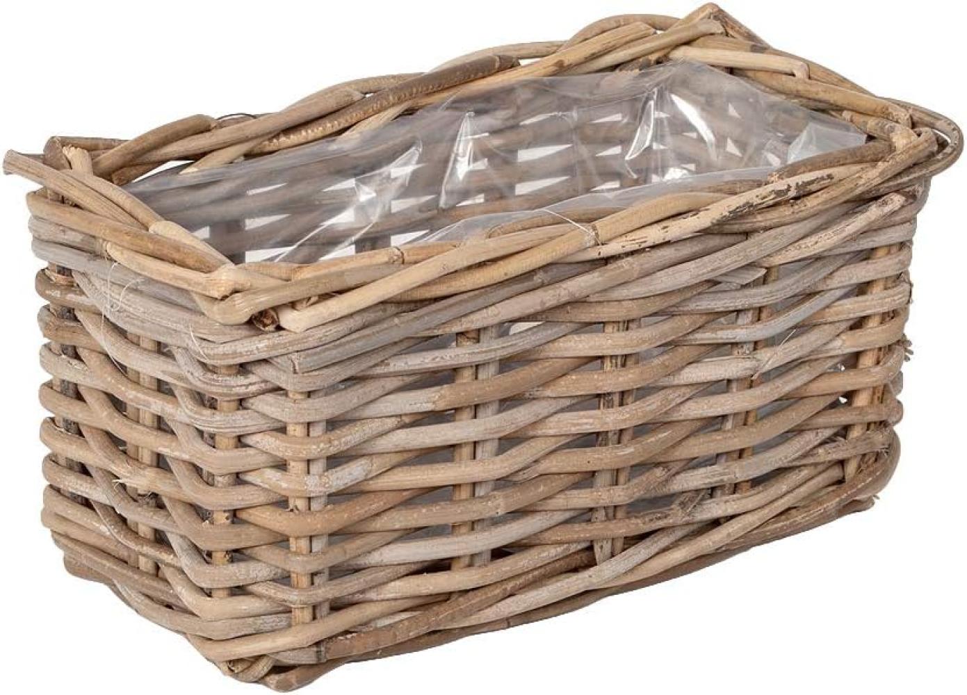 Pflanzkorb VERONA-Rechteckig ca. L34cm Rattan Blumenkasten Blumenkorb Übertopf Bild 1