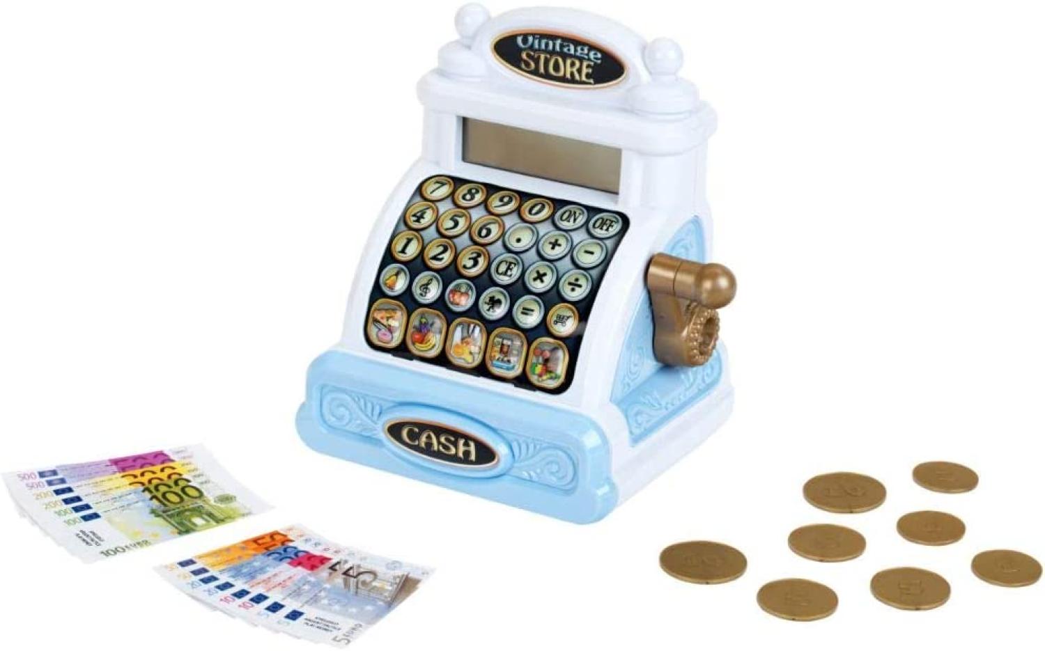 Theo Klein 9309 Elektronische Vintagekasse mit Spielgeld Bild 1