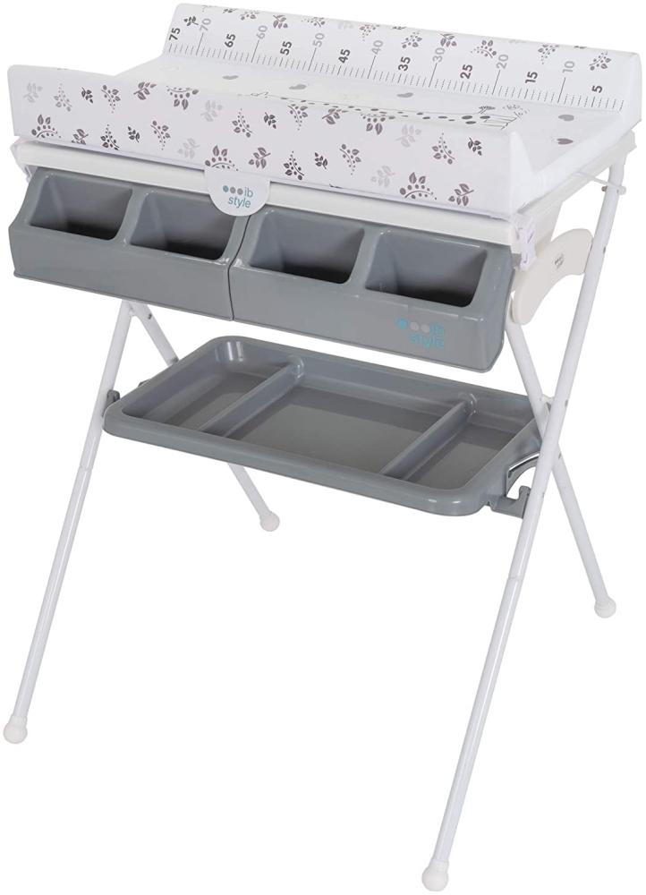 ib style Wickeltisch Koa Bade- & Wickelkombination klappbar Metric Giraffe Grey, klappbare Wickelkommode - mit Babywanne und Aufbewahrungsmöglichkeiten Bild 1