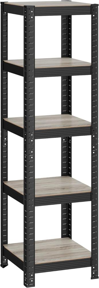 Songmics Standregal, Bücherregal, Lagerregal, 5 Ablagen, verstellbar, 37 x 37 x 150 cm, bis 400 kg belastbar, für Küche, Wohnzimmer, greige-schwarz GLR037B11 Bild 1