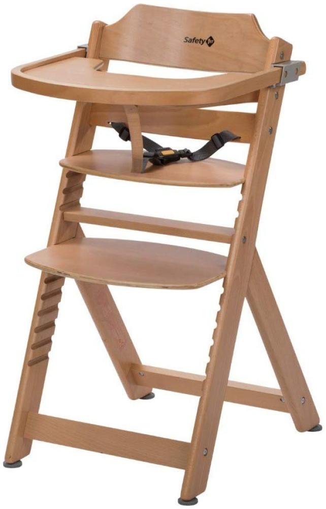 Safety 1st 'Timba' Treppenhochstuhl, natur, 4-fach höhenverstellbar, mit Sicherheitsbügel, Gurt und Essbrett, Buche massiv Bild 1