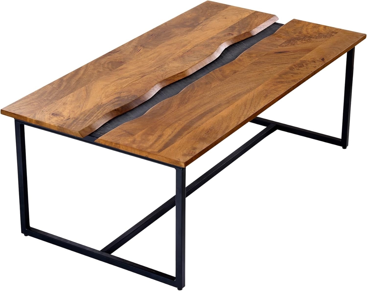 riess-ambiente Couchtisch AMAZONAS 110cm natur / schwarz (Einzelartikel, 1-St), Wohnzimmer · Massivholz · Metall · Baumkante Bild 1