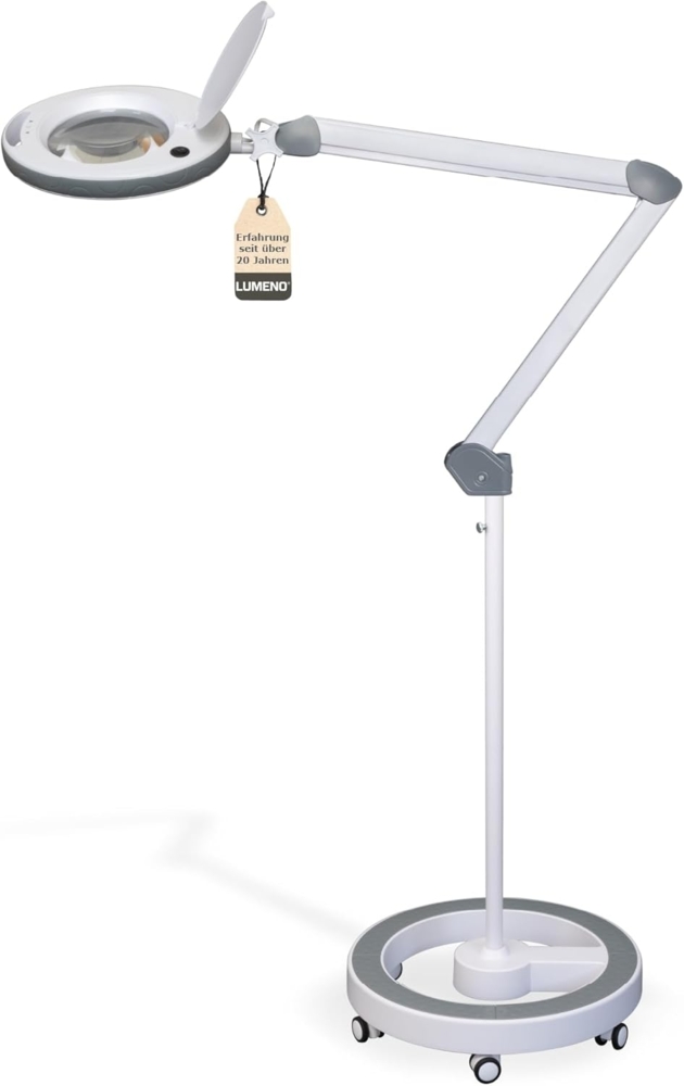 Lumeno Lupenlampe 851X dimmbare LED-Lupenleuchte, 152 mm kristallklare Linse, LED fest integriert, Kaltweiß, 6500 K Bild 1