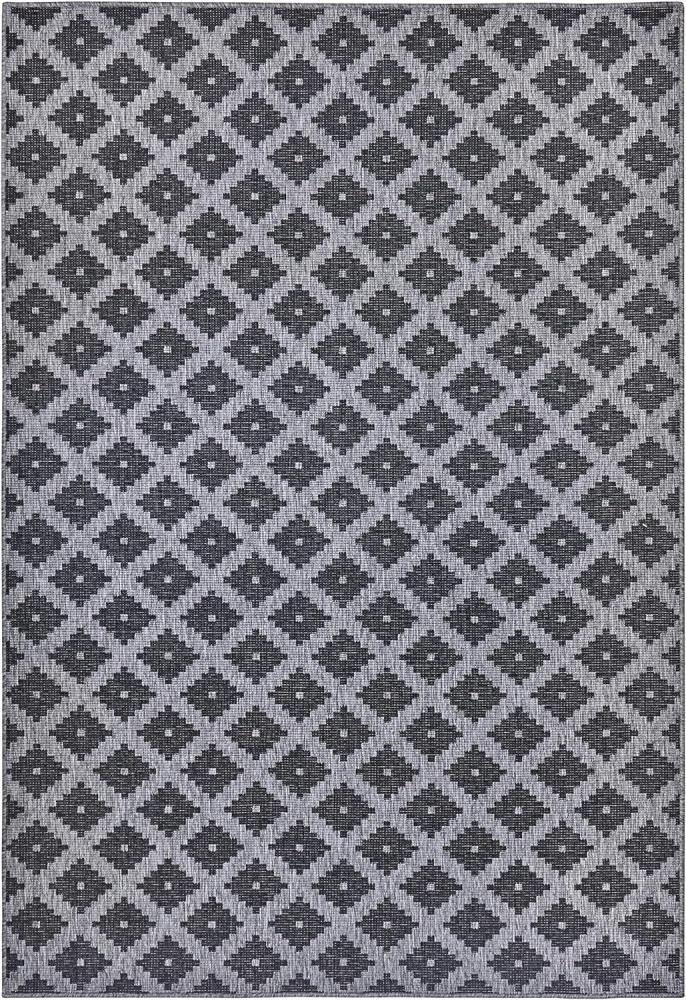 In- & Outdoor Wendeteppich Nizza Schwarz Silber - 80x150x0,5cm Bild 1