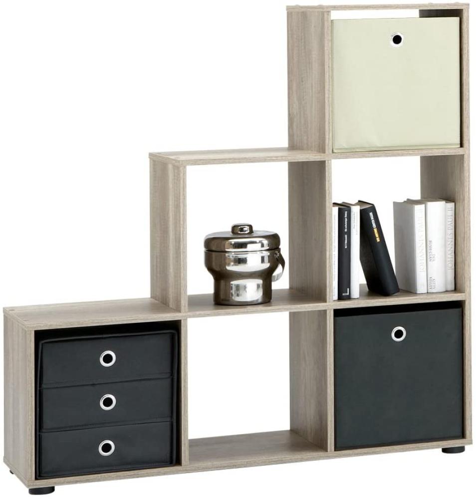 Raumteiler Tim mit 6 großen Fächern inkl. 4 Bodengleiter B 105 cm H 109 cm T 33 cm grau Bild 1