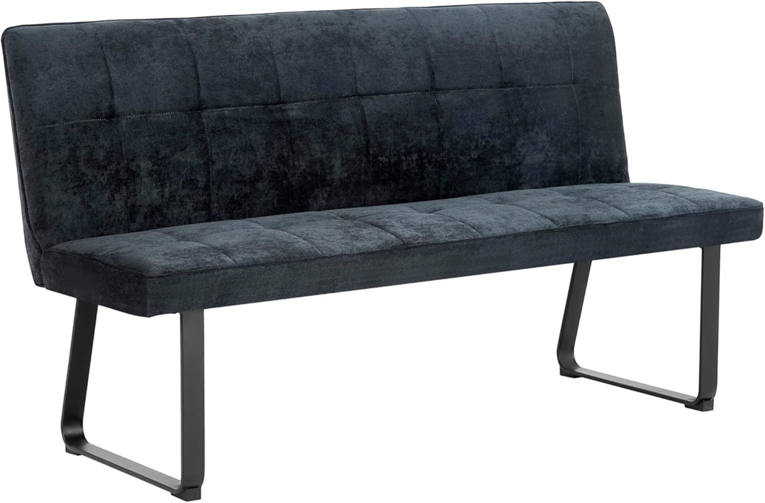 byLIVING Bank Talea / Moderne Sitzbank mit einem Webstoff-Bezug in hellgrau / Metall Gestell schwarz pulverbeschichtet / Bank mit Rückenlehne / B 160, H 92, T 59 cm Bild 1