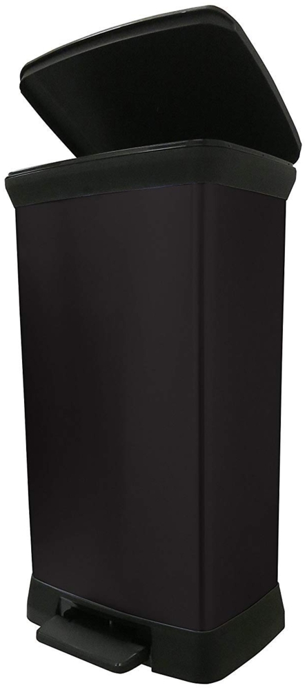 Curver Abfalleimer mit Pedalen aus Kunststoff, 50 l, 39 x 29 x 72 cm, Schwarz Bild 1