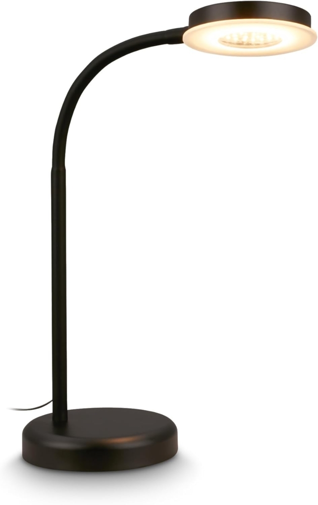 BRILONER - LED Schreibtischlampe mit Touch, dimmbar in Stufen, schwenkbar, Tischlampe, Lampe, Nachttischlampe, Tischleuchte, Home Office, Bürolampe, Leselicht, 32,5 x 13 x 40 cm, Schwarz Bild 1