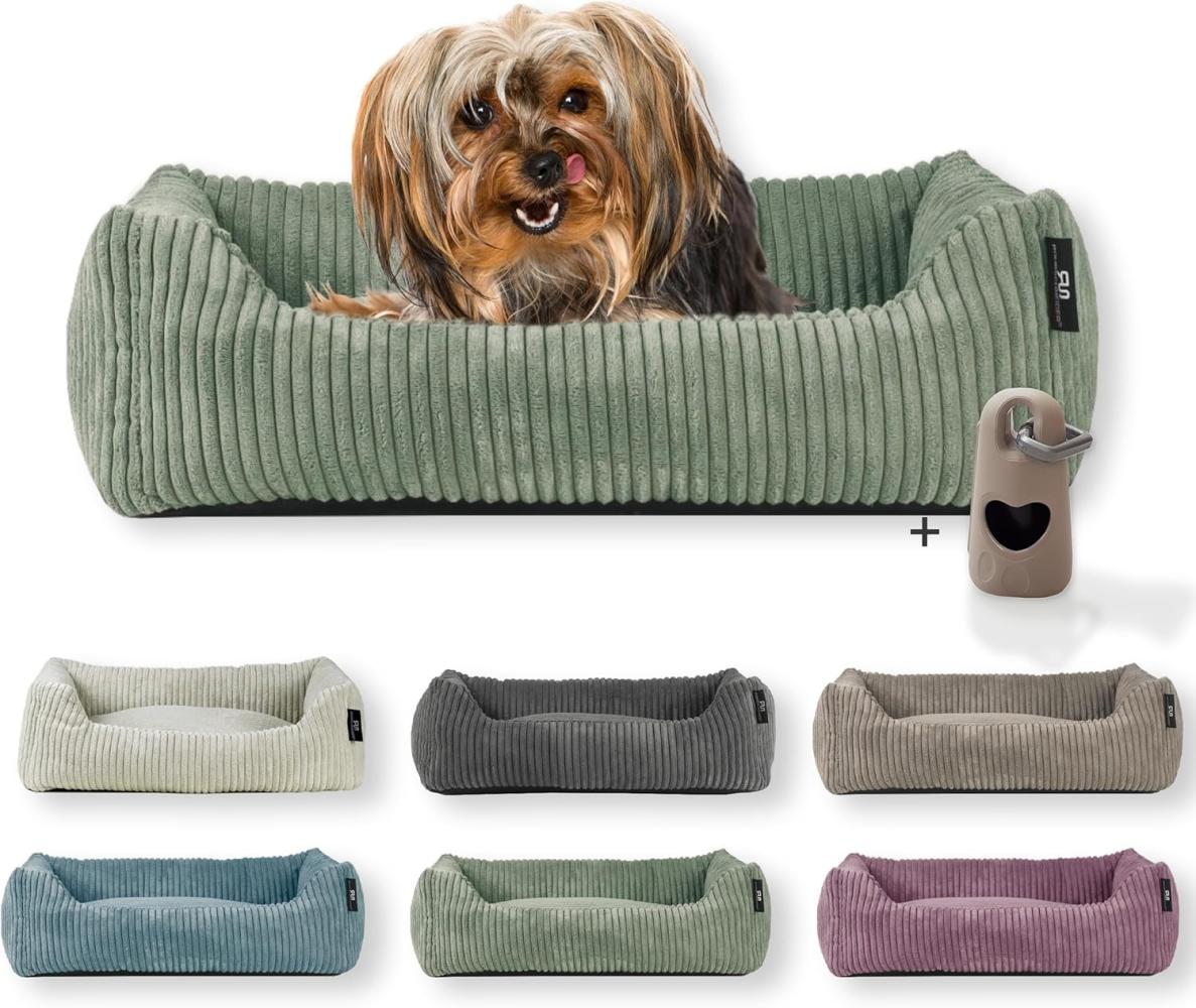 Rohrschneider Tierbett Hundebett Hundekorb Cordstoff, inkl. Gassibeutel Bild 1