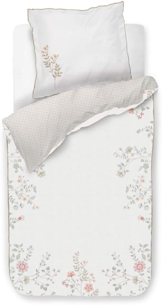 Pip Studio Bettwäsche Campo de Flores Off-white Perkal 155 x 220 + 80 x 80 cm Bild 1