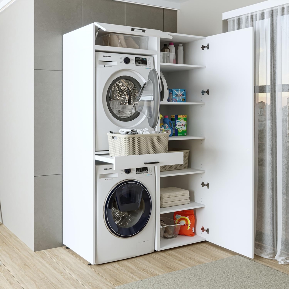 Roomart Waschmaschinenumbauschrank (Waschmaschinenschrank für Trockner und Waschmaschine Überbauschrank) Bild 1