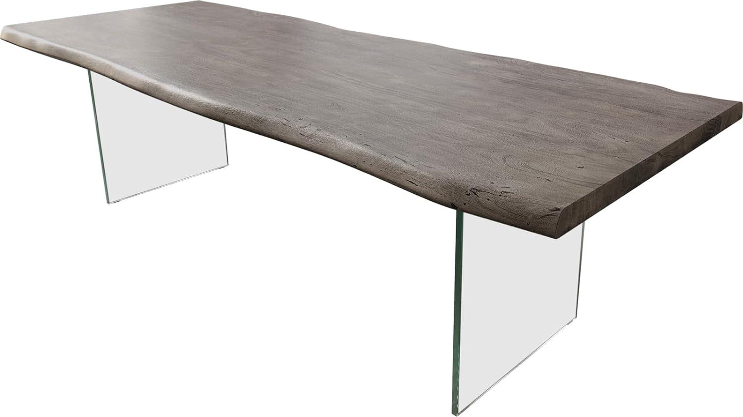 Esstisch Edge 260x100 XL Akazie Platin Glas Live-Edge Bild 1