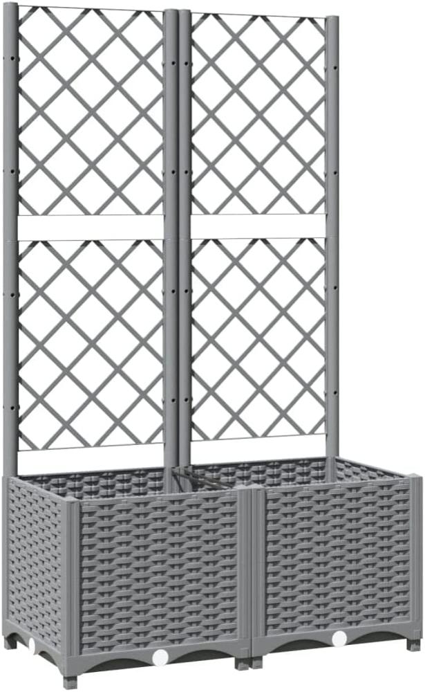 vidaXL Pflanzkübel mit Rankgitter Hellgrau 80x40x136 cm PP 153272 Bild 1