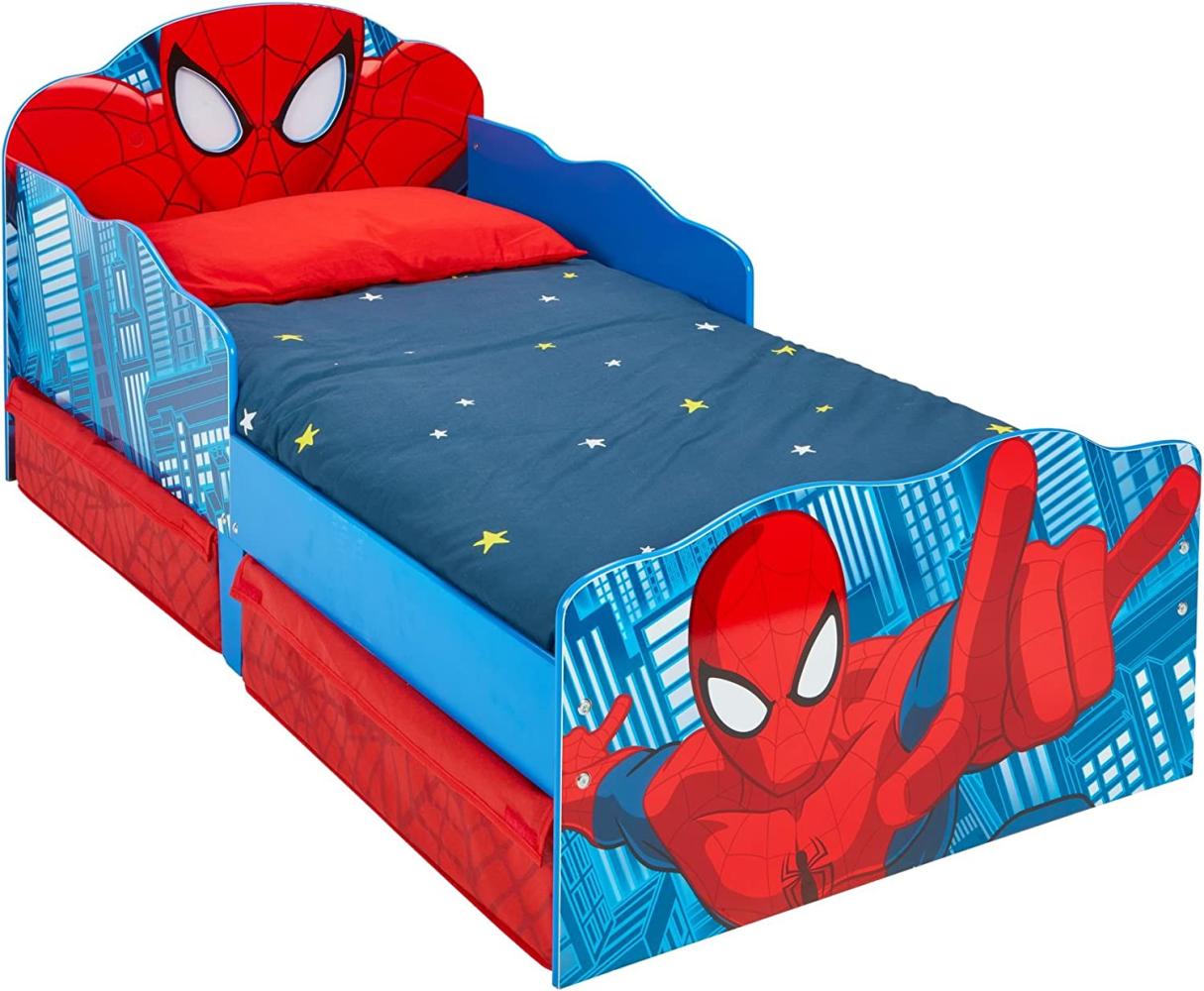 Wolds Apart 'Spiderman' Kleinkinderbett 70x140 cm, mit leuchtenden Augen und zwei Schubladen Bild 1