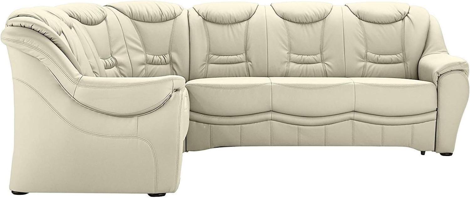 Cavadore Ecksofa Bensil mit Federkern / Polsterecke mit Bettfunktion / 265 x 94 x 215 / Lederoptik Creme Bild 1