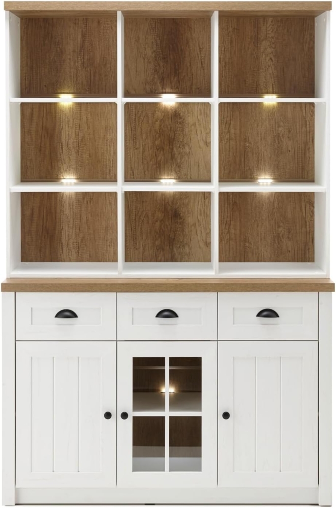 Buffetschrank Seyne in weiß Pinie und Eiche Landhaus 130 cm Bild 1