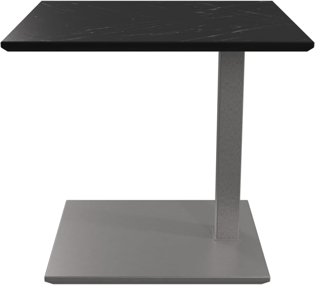 Vierhaus, 1428-MMN-EST, HPL/Metall/MDF, höhenverstellbar + rollbar, 55 x 47 x 54-82 cm, Marmara Nero, perlsilberfarbig Bild 1